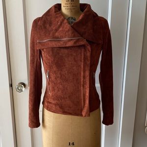 SL8 Blank NYC rust faux suede moto jacket